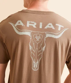 Ariat Stipple Steer T-Shirt Savana Brown Sale
