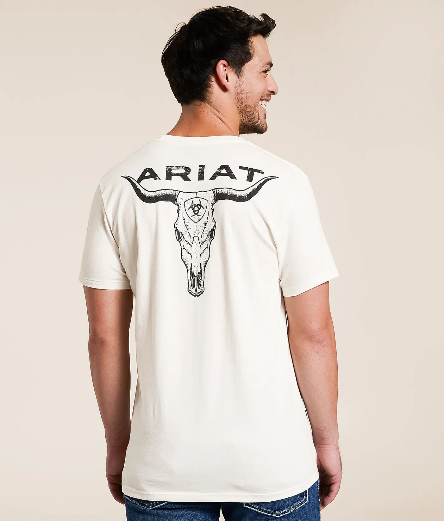 Ariat Stipple Steer T-Shirt Antique White Clearance