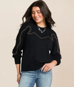 Tops | Ariat Stitch Pullover Black
