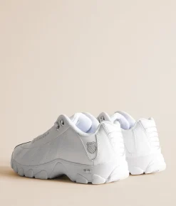K-Swiss ST329 Leather Sneaker White Silver Silver Best