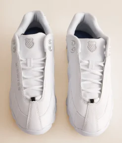 K-Swiss ST329 Leather Sneaker White Black Silver Hot