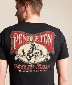 Tops|Graphic T-Shirts | Pendleton Stockman Stamp Vintage T-Shirt Black Tan