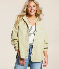 Billabong Stoked On You Twill Shirt Wasabi Clearance