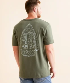 Ariat Stone Arrowhead T-Shirt Surplus Green Discount