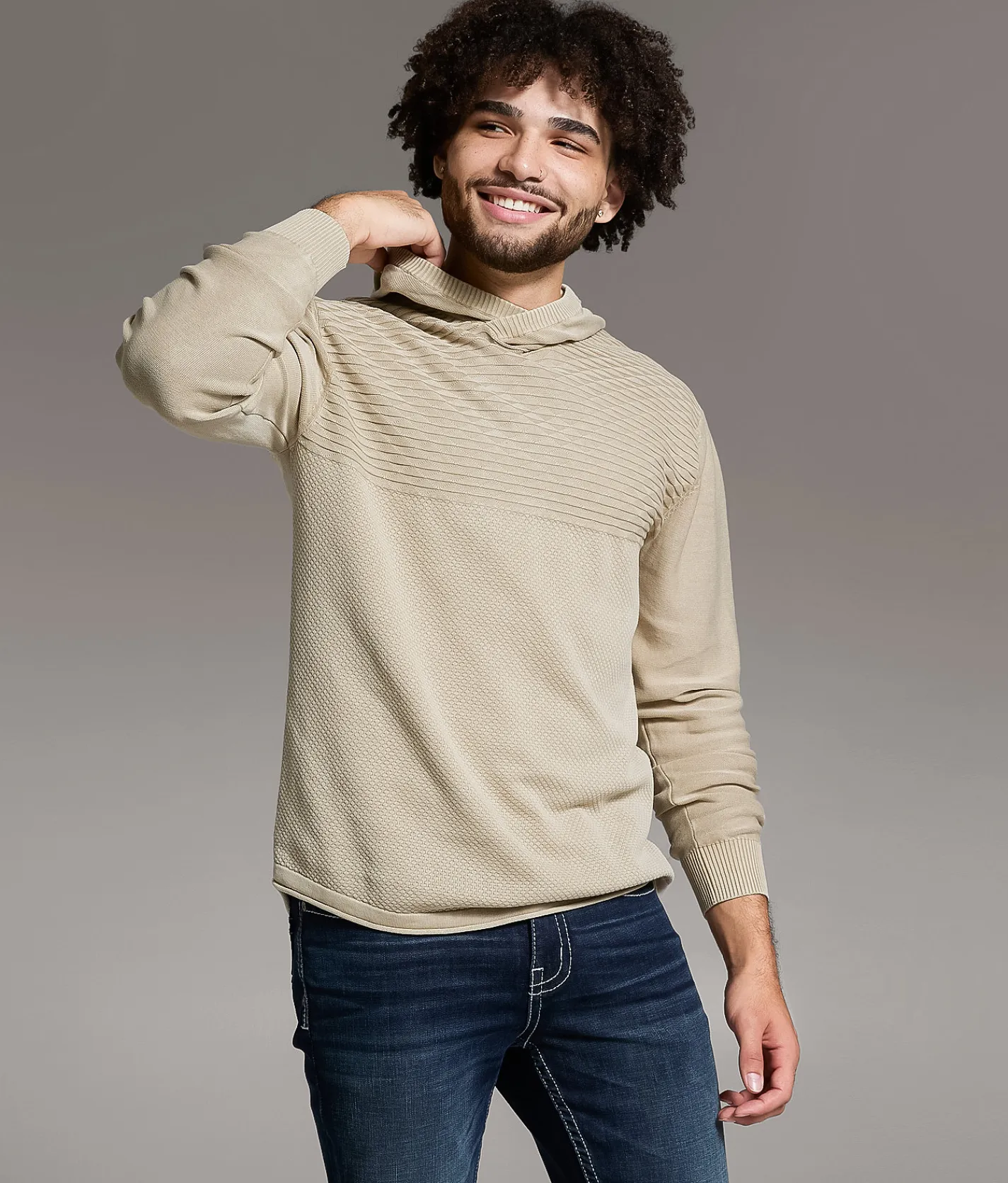 Tops | BKE Stonewash Crossover Hooded Sweater Pure Cashmere