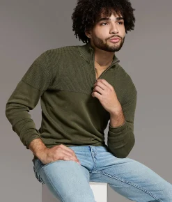 BKE Stonewash Quarter Zip Sweater Kambab New
