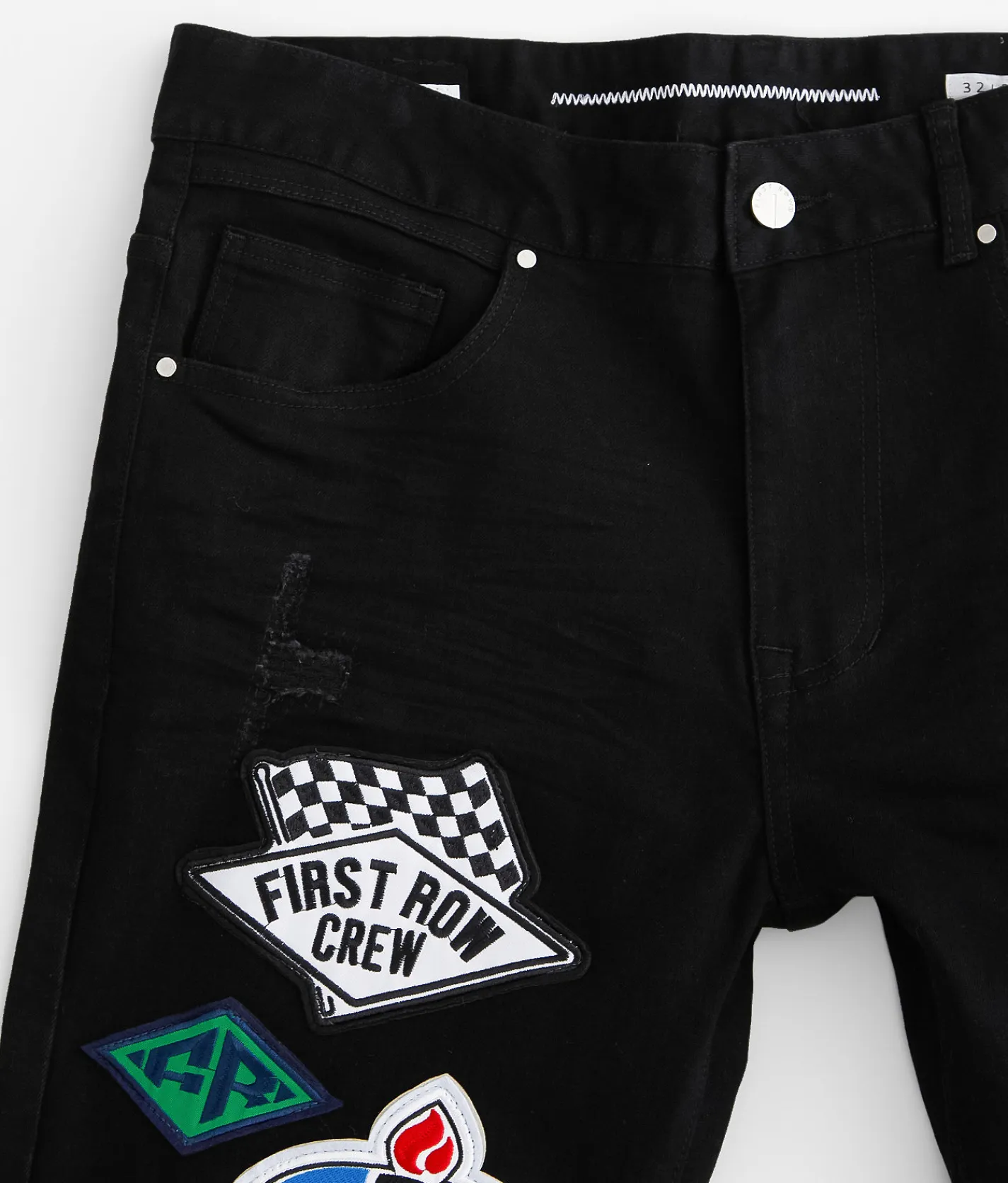 First Row® Straight Stretch Jean Black Sale