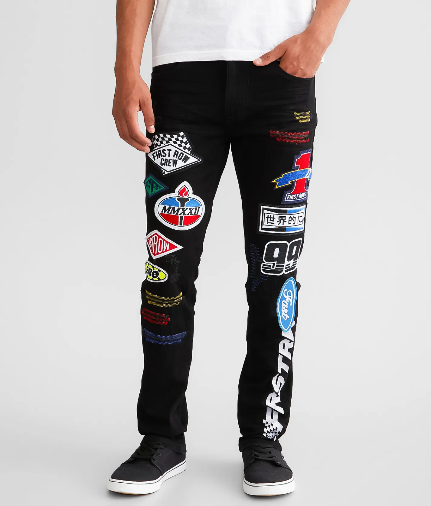 First Row® Straight Stretch Jean Black Sale