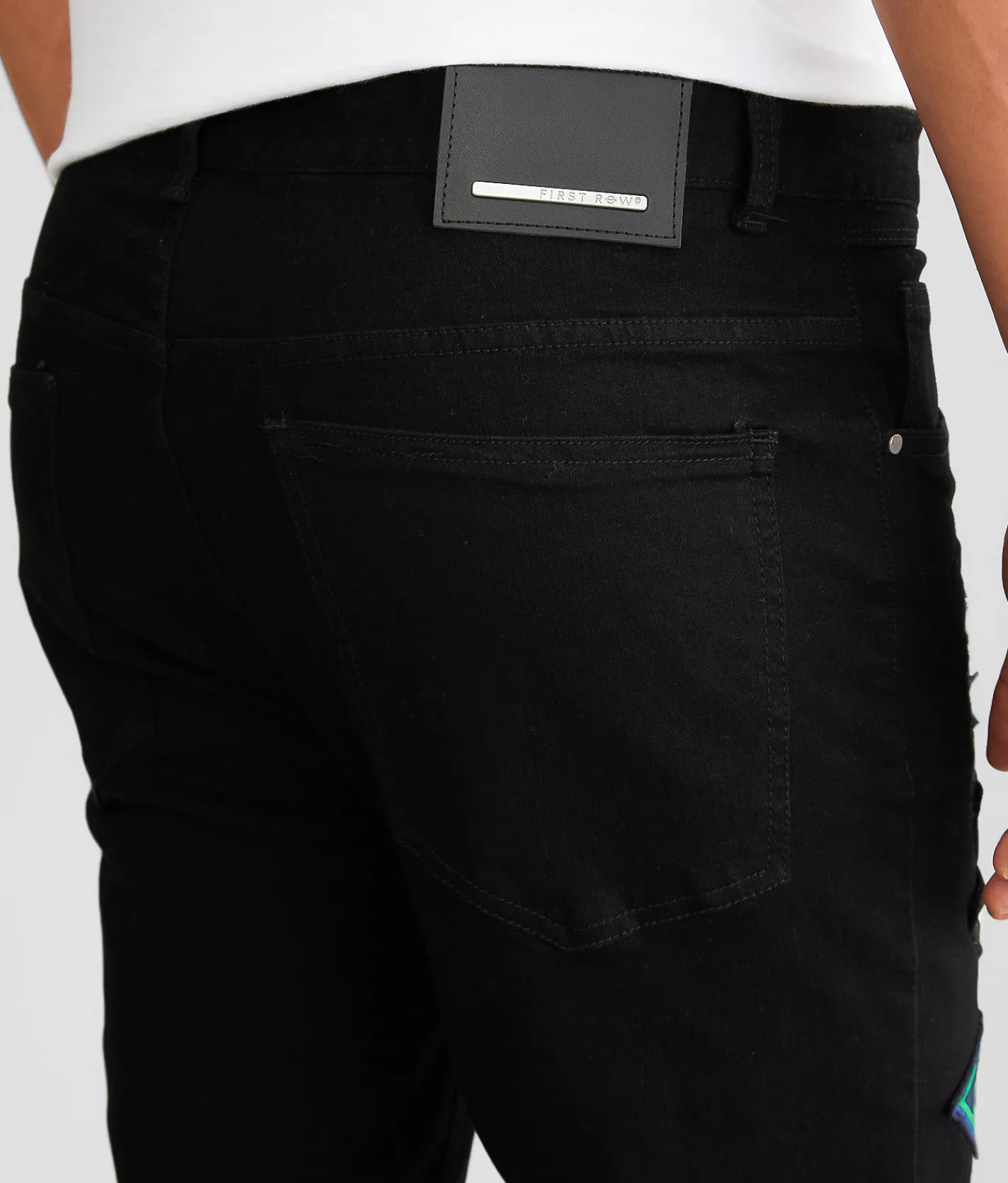 First Row® Straight Stretch Jean Black Sale