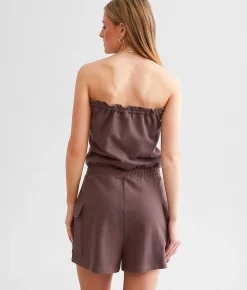 Rompers & Jumpsuits | Willow & Root Strapless Cargo Romper Peppercorn