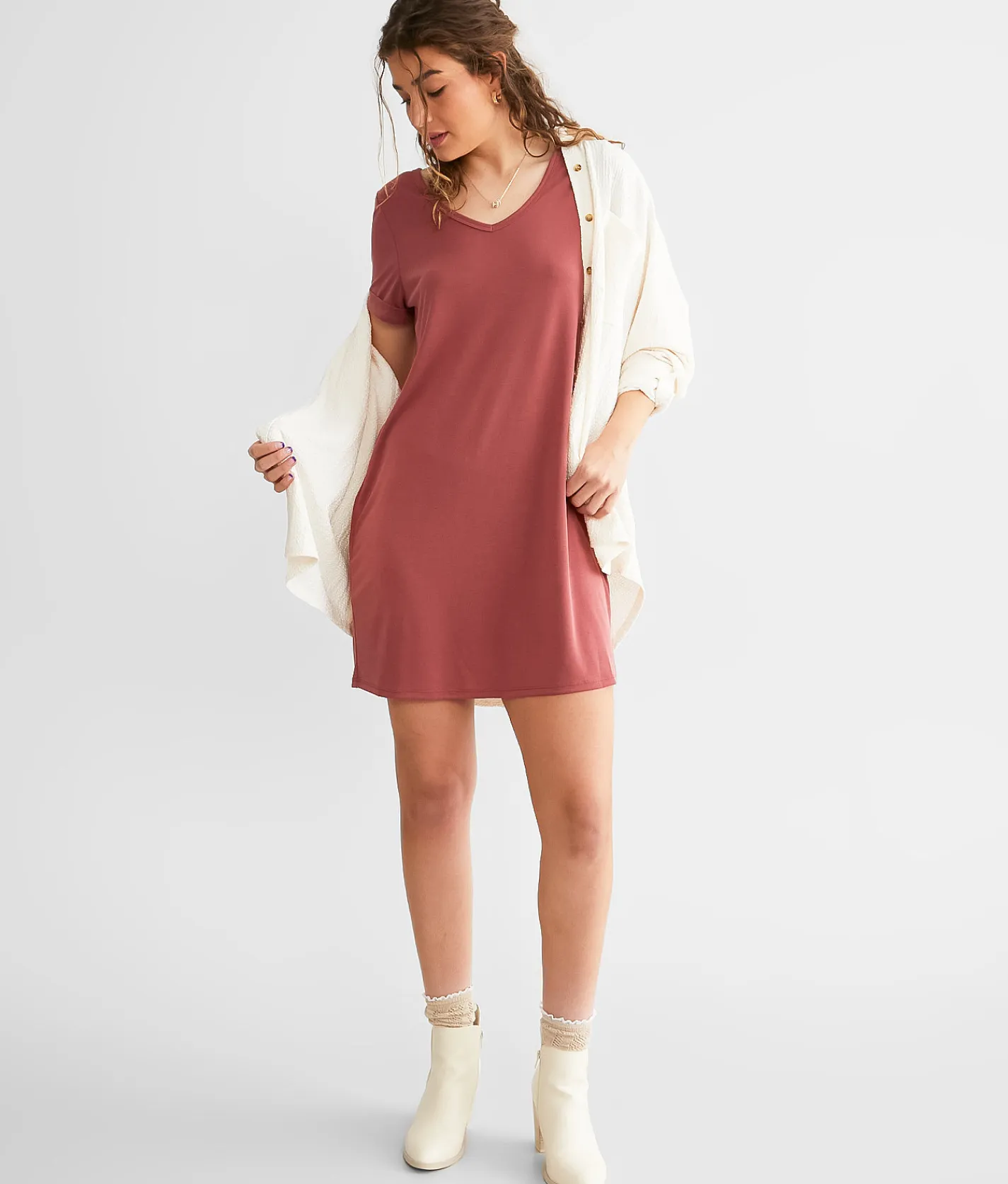 Dresses | BKE Strappy Mini Dress Brick