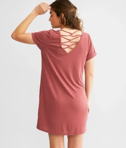 Dresses | BKE Strappy Mini Dress Brick