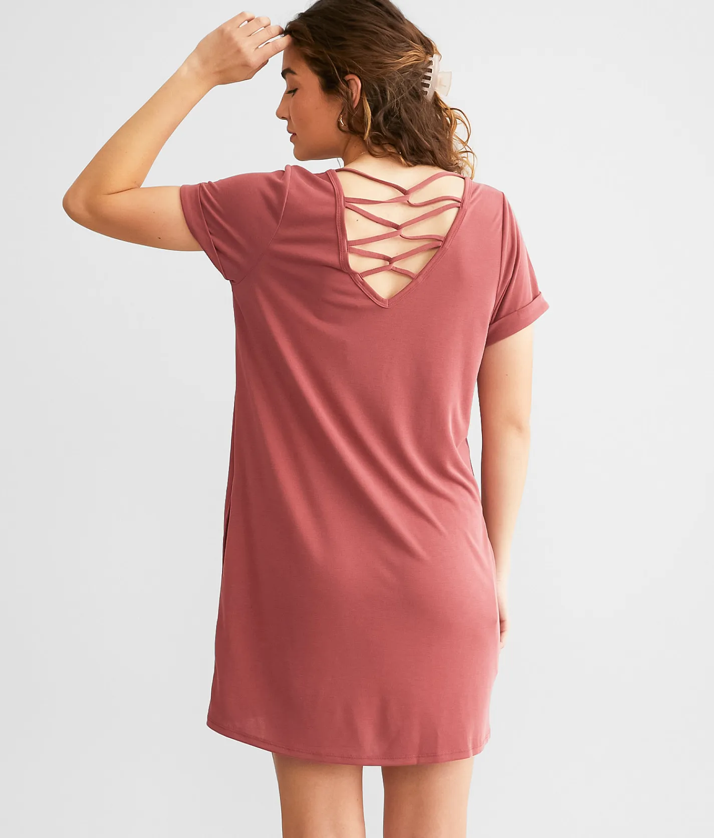 Dresses | BKE Strappy Mini Dress Brick