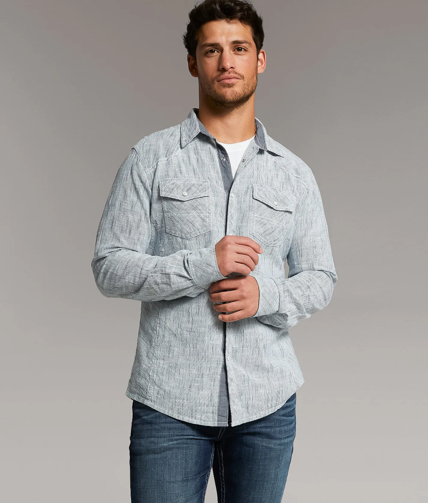 Tops | BKE Striped Athletic Shirt White Navy