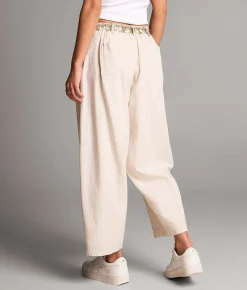 BKE Striped Barrel Pant White And Cream Stripe Outlet