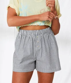 33 Coastal Striped Boxer Short Blue White Outlet