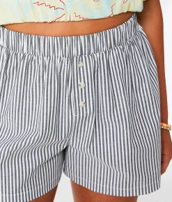 33 Coastal Striped Boxer Short Blue White Outlet