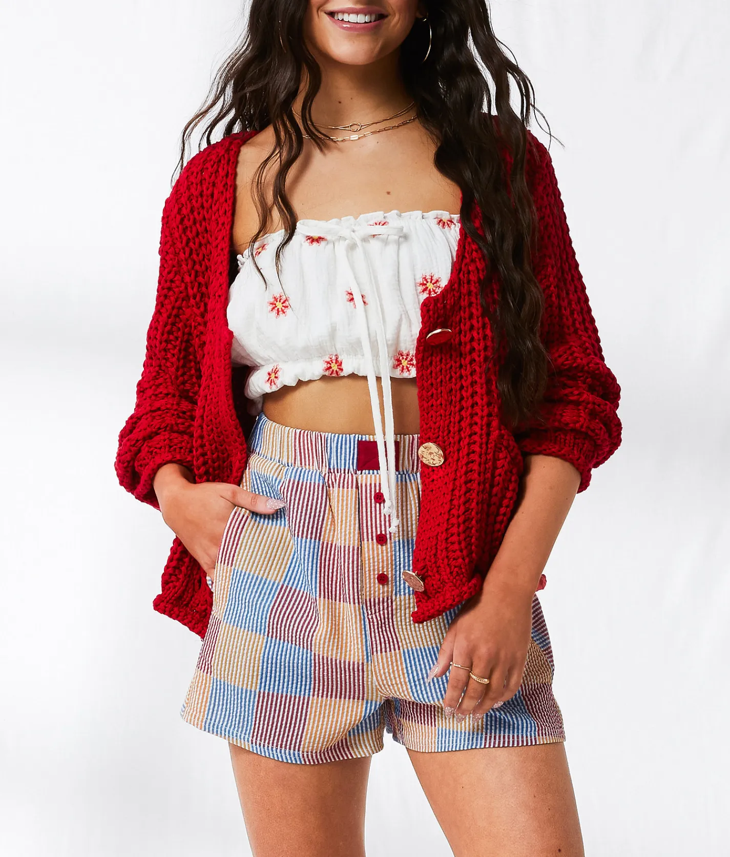 Bottoms|Shorts | 33 Coastal Striped Boxer Short Red Mix