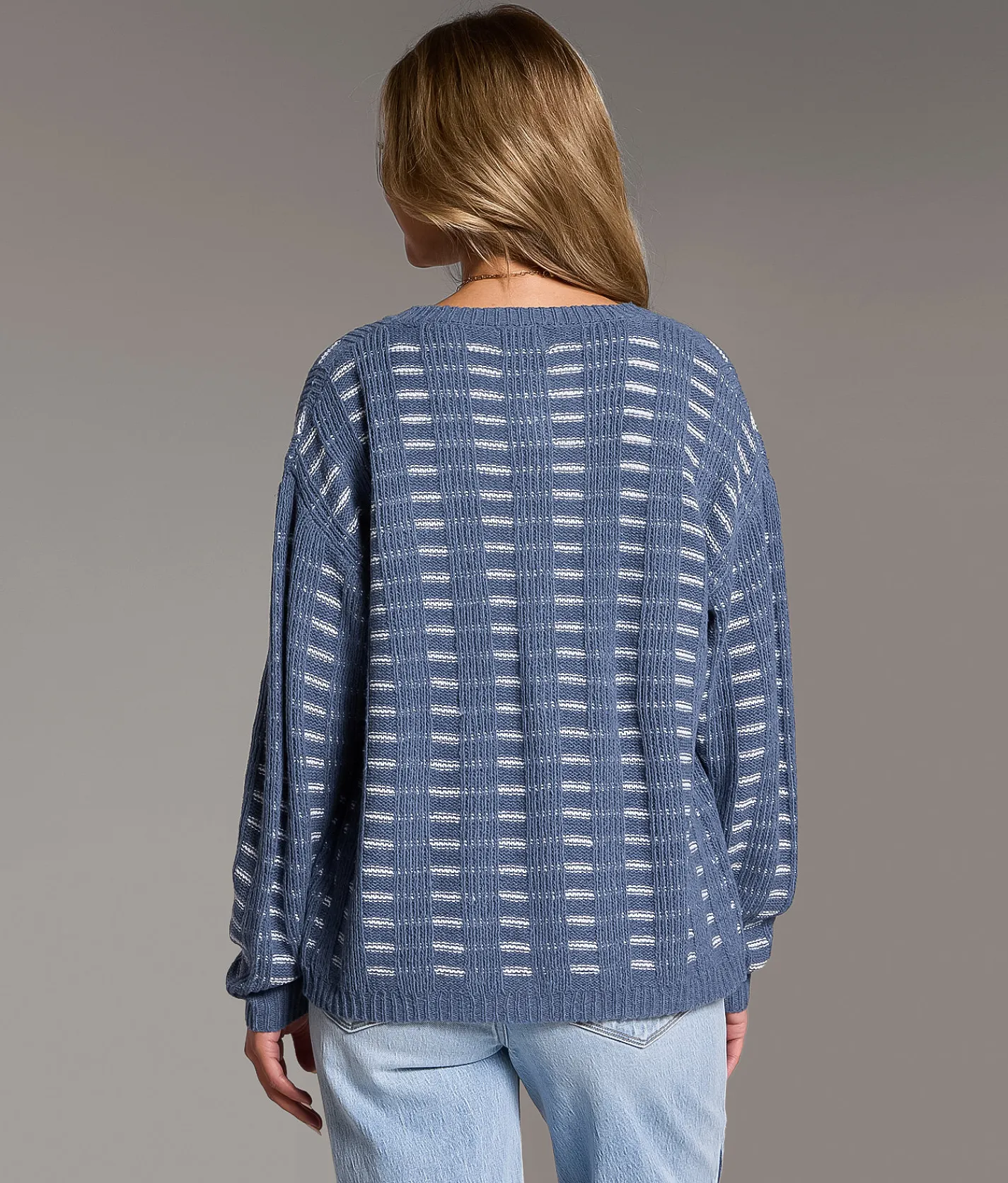 BKE Striped Cardigan Sweater Blue Online