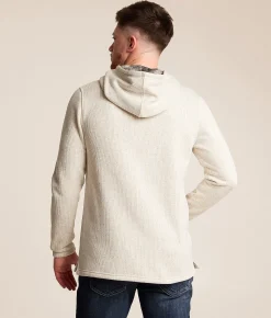 Departwest Striped Cozy Hooded Sweatshirt Oatmeal Clearance