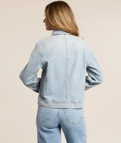 HIDDEN Striped Denim Stretch Jacket Medium