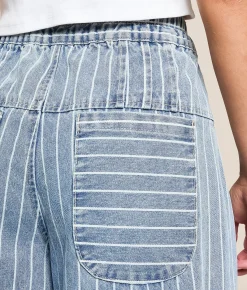 So Me Striped Wide Leg Jean Denim Sale