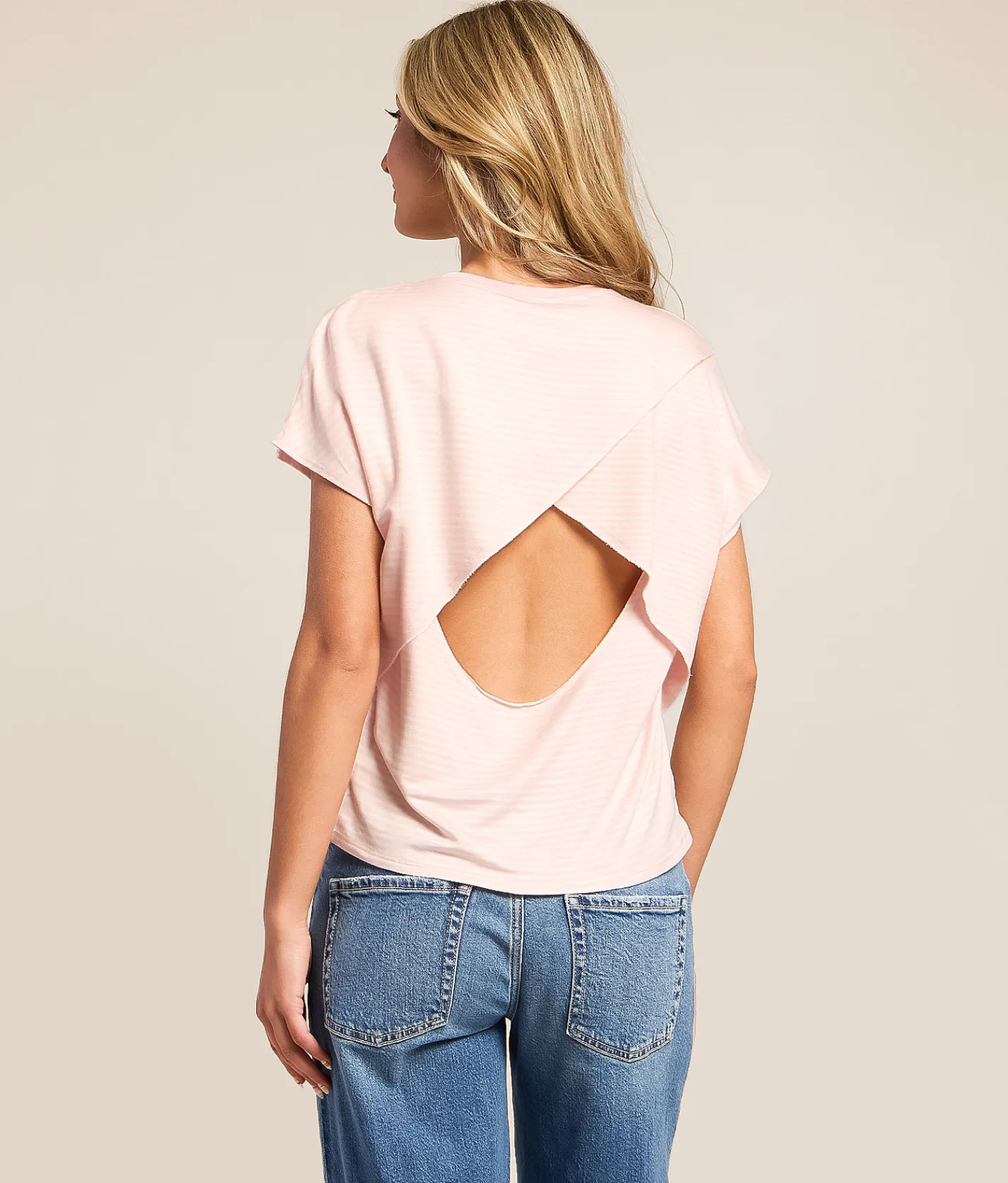 FITZ + EDDI Striped Dolman T-Shirt Cherry Blossom Online