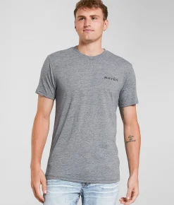 Tops|Graphic T-Shirts | Maven Co-op Striped Fade T-Shirt Charcoal Heather