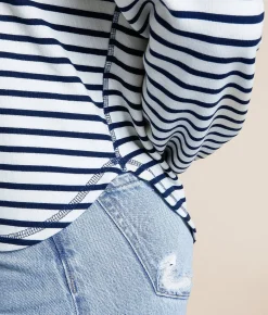 Blu Pepper Striped Henley Navy Sale