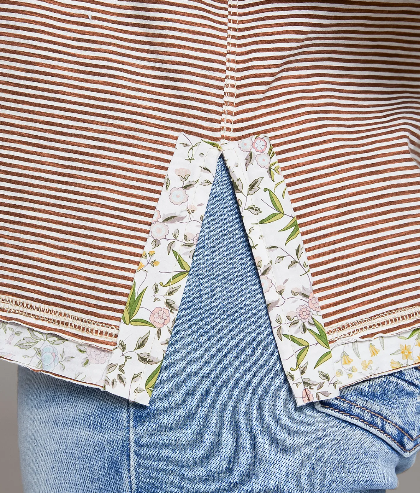 Tops | BKE Striped Henley Tank Top Brown Stripe