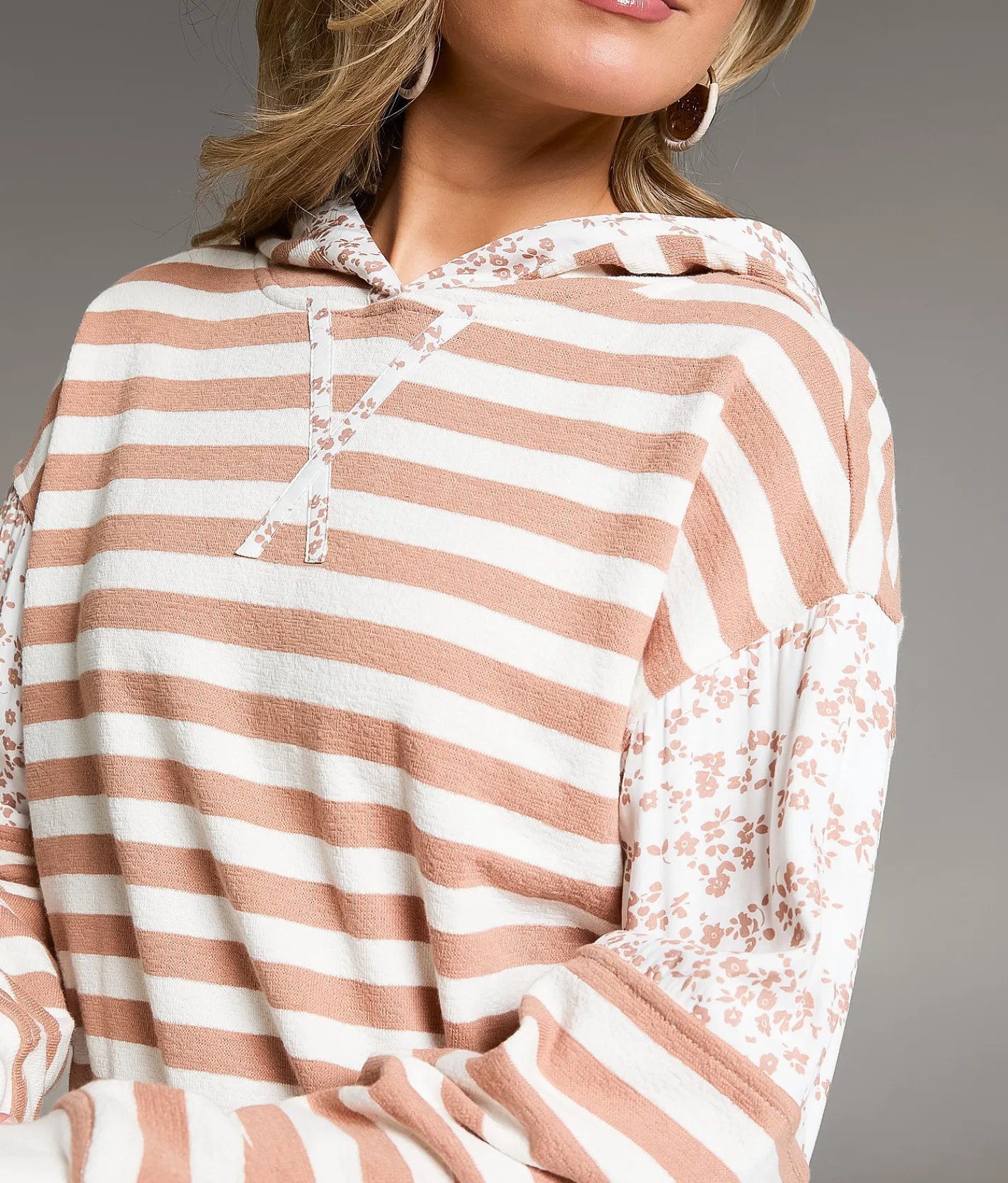 Tops | BKE Striped Hooded Sweatshirt Assorted