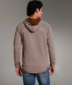 Tops | BKE Striped Hoodie Brunette