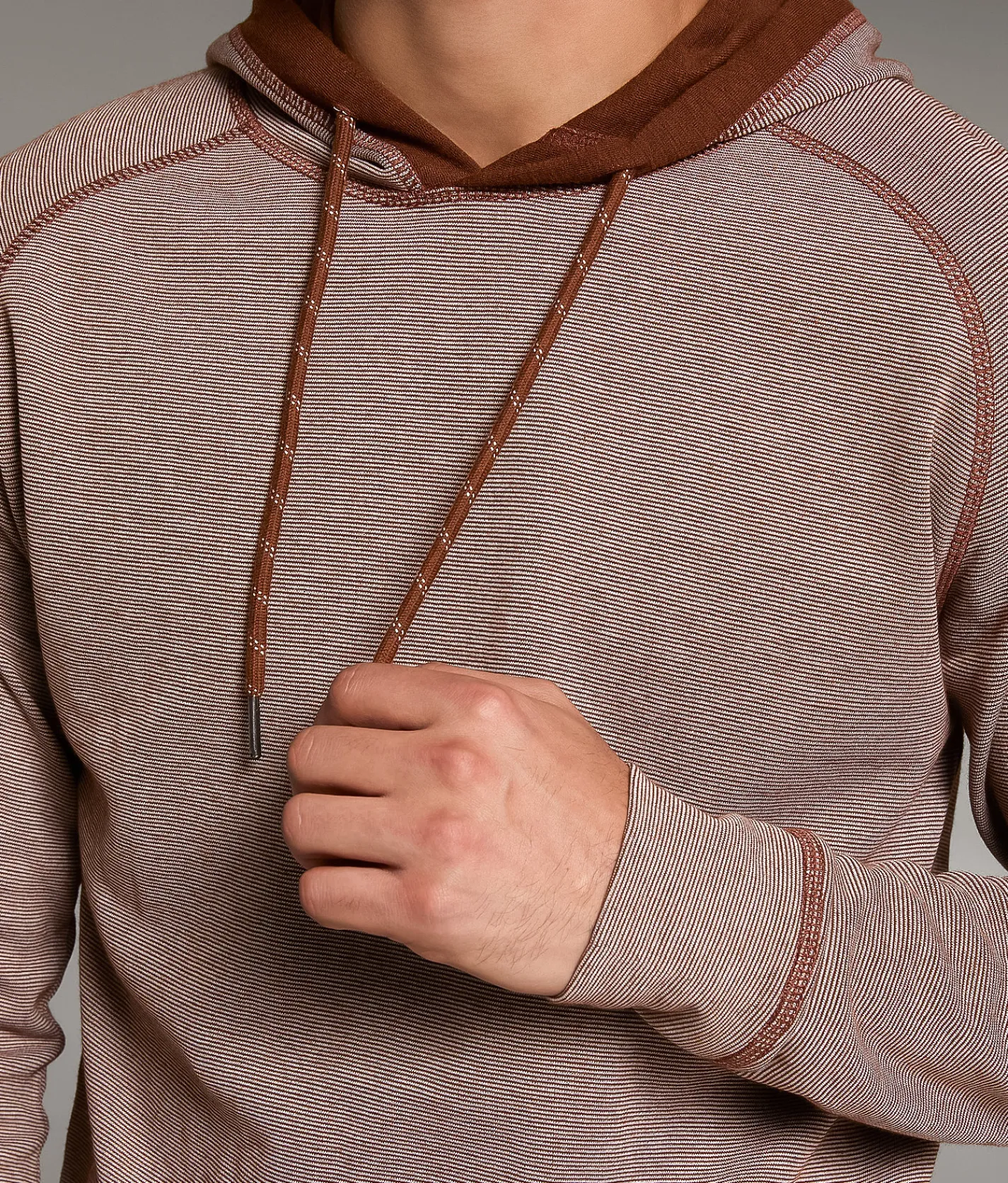 Tops | BKE Striped Hoodie Brunette