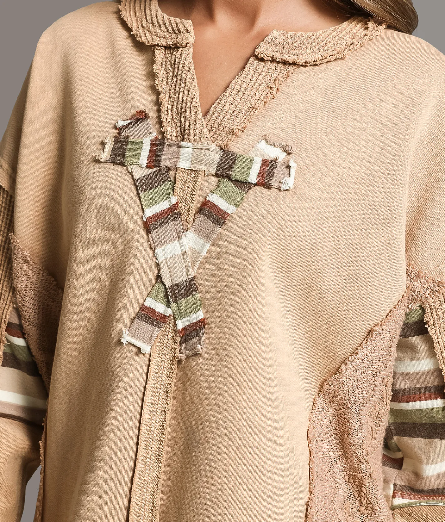BKE Striped Knit Pullover Brown Clearance