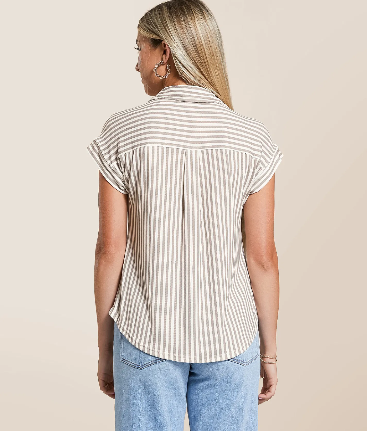 Blu Pepper Striped Knit Shirt Charcoal Outlet