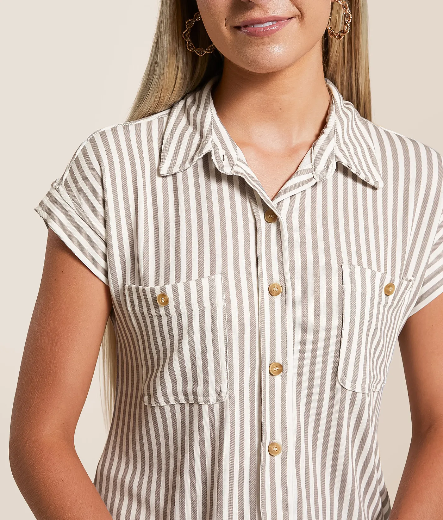 Blu Pepper Striped Knit Shirt Charcoal Outlet