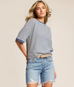 Tops | Blu Pepper Striped Knit Top Blue