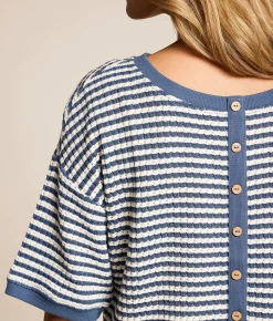 Tops | Blu Pepper Striped Knit Top Blue