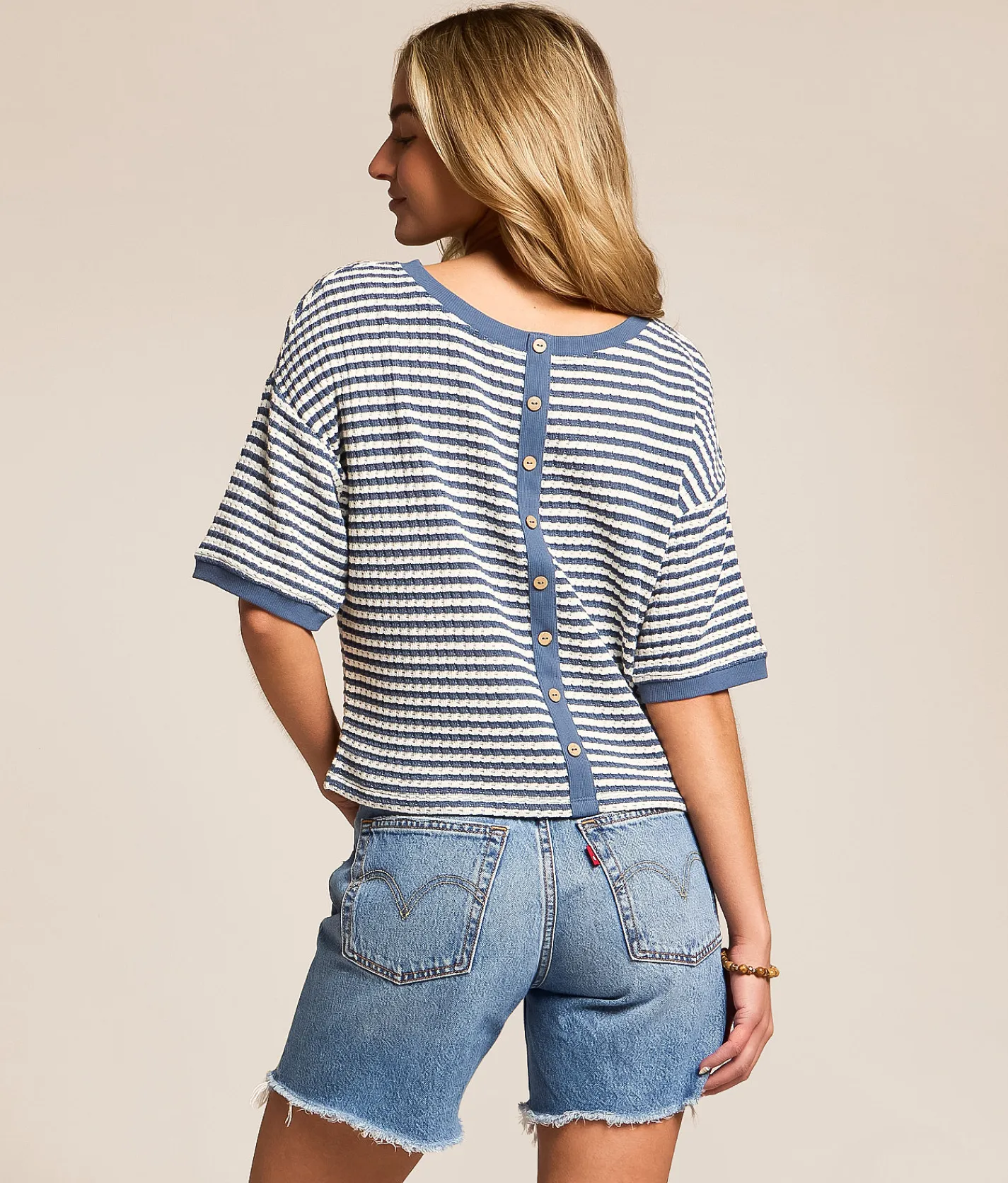 Tops | Blu Pepper Striped Knit Top Blue