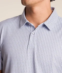 Tops | J.B. Holt Striped Performance Polo White
