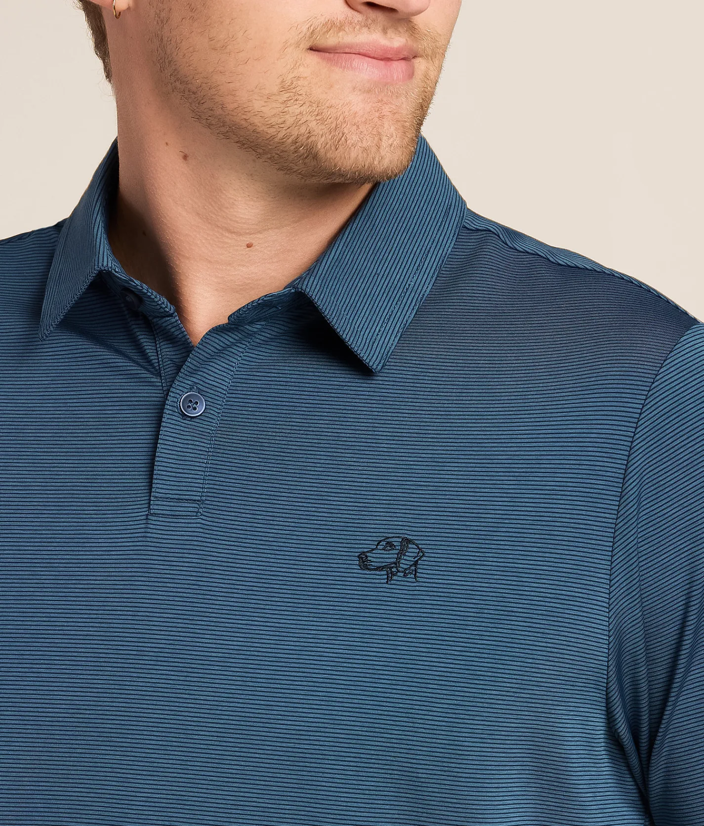 Tops | Funk Lagoon Striped Polo Navy