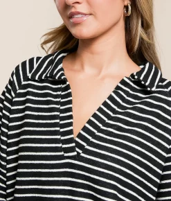 Hyfve Striped Pullover Cream Outlet
