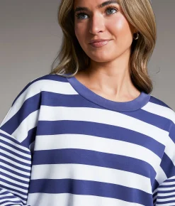 BKE Striped Pullover Cedarwood Gardenia