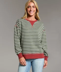 BKE Striped Pullover Brown Stone China Blue Sale
