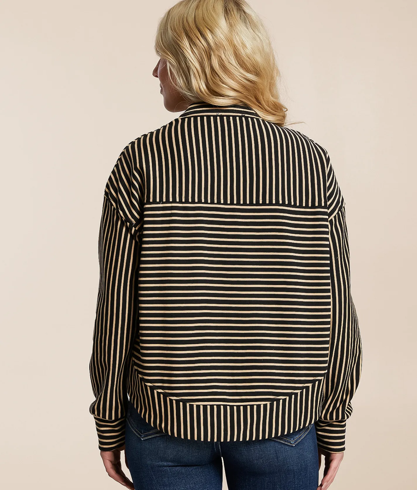 Tops | Blu Pepper Striped Pullover Ivory