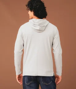Tops | Outpost Makers Striped Quarter Zip Hoodie Sharkfin