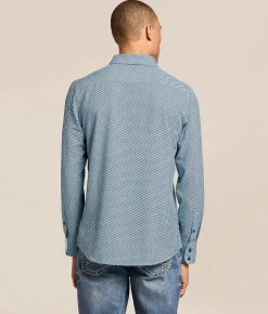 Tops | J.B. Holt Striped Ripstop Performance Stretch Shirt Blue White