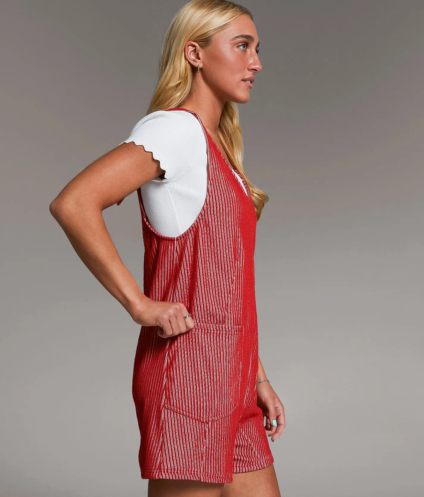 BKE Striped Romper Red Clearance