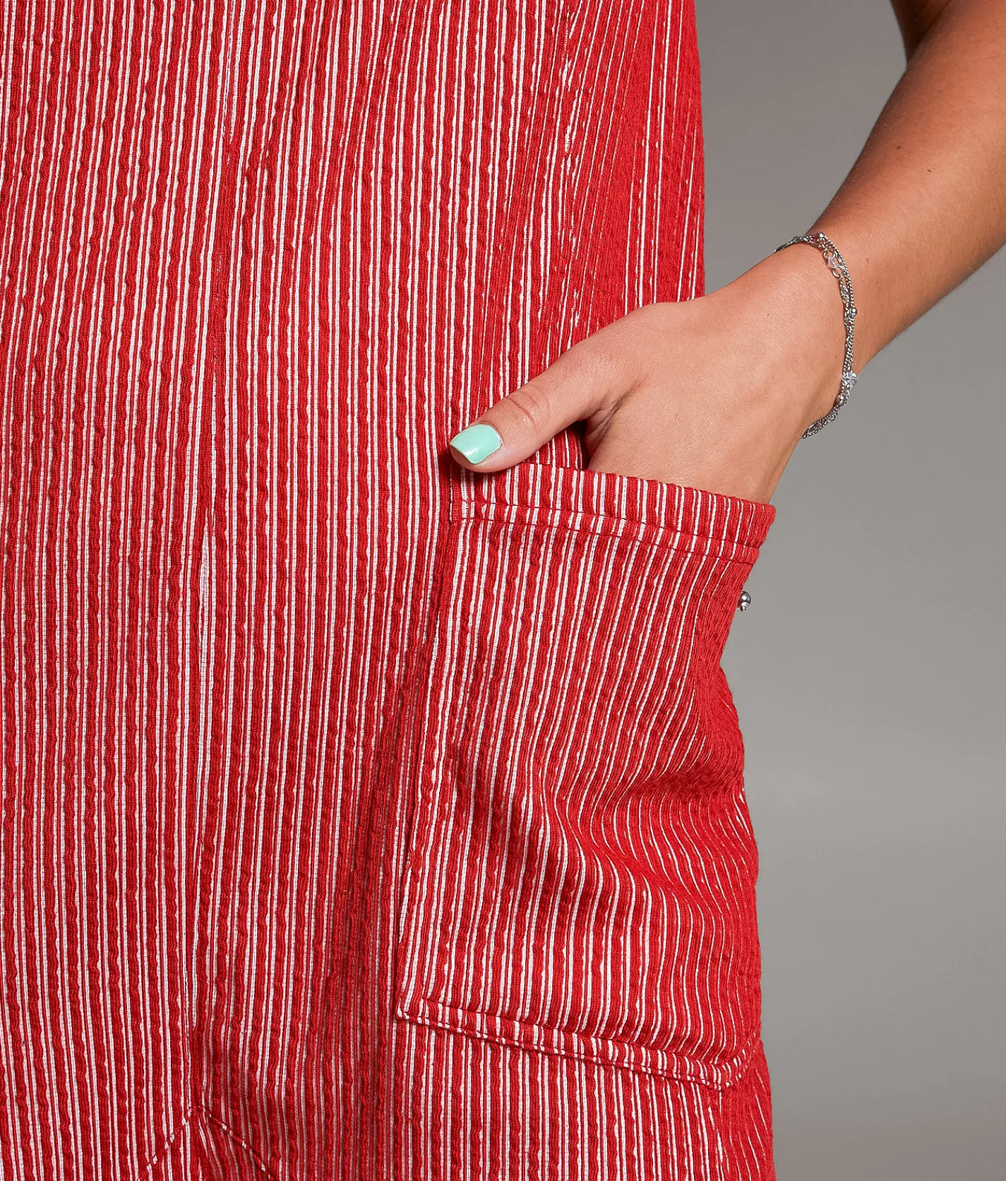 BKE Striped Romper Red Clearance
