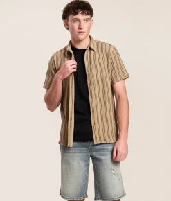 Nova Industries Striped Shirt Brown Online